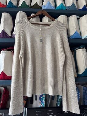 Max Studio Light Beige Crewneck Raglan Sweater